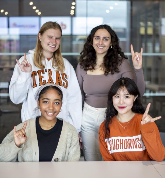 Group of grad students smiling